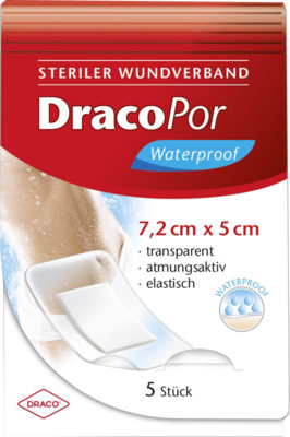 DRACOPOR waterproof Wundverband 5x7,2 cm steril